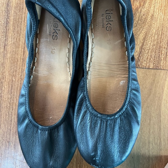Pre-Owned Black Leather Tieks Size 10 Ballet Flats - Picture 4 of 4